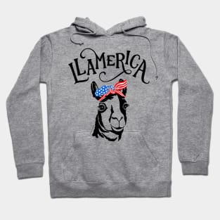 Llamerica Funny Llama America Patriotic 4th of July Hoodie